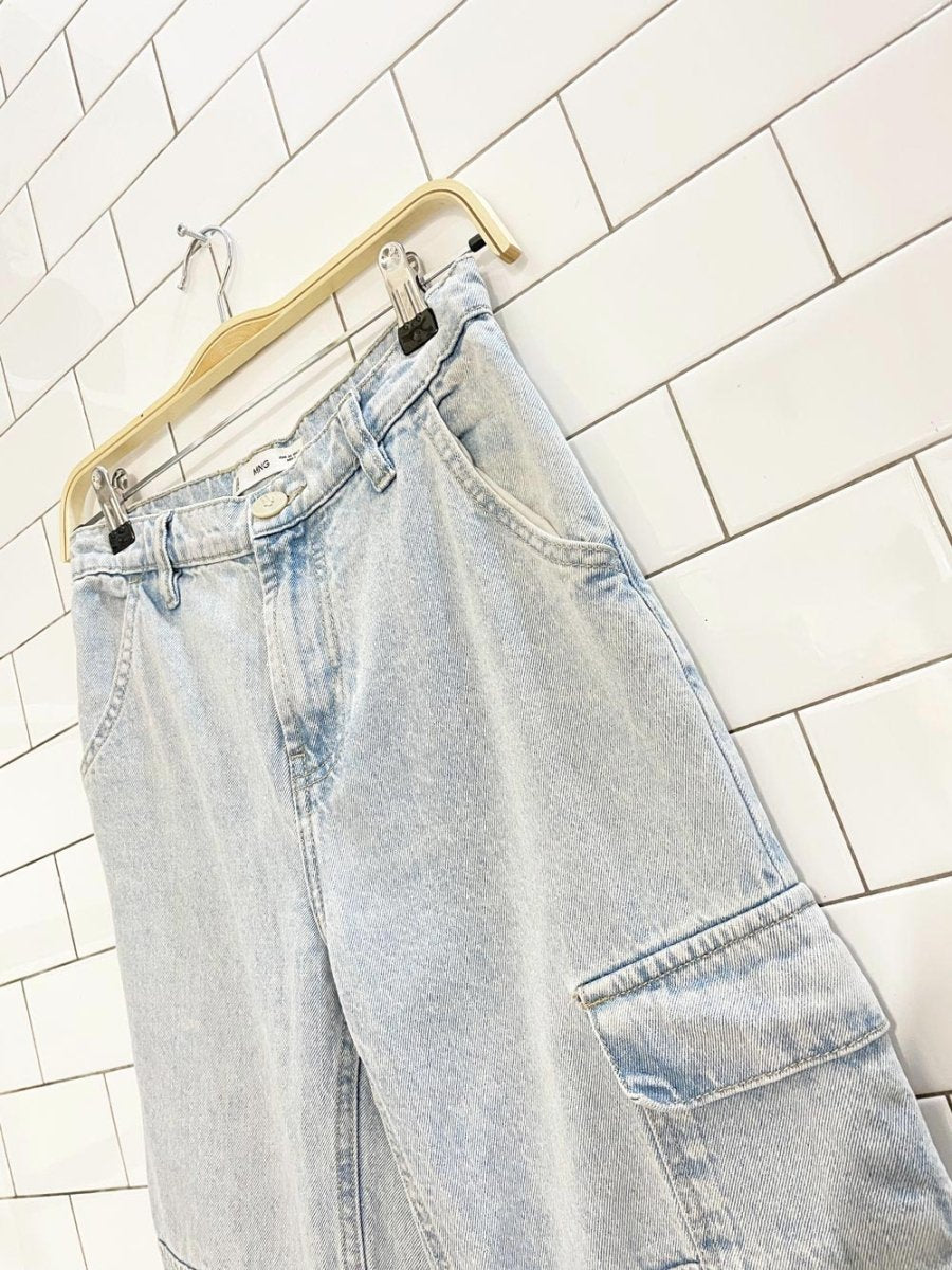 mango baggy leg panelled cargo jeans - good market thrift store