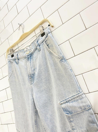 mango baggy leg panelled cargo jeans - good market thrift store