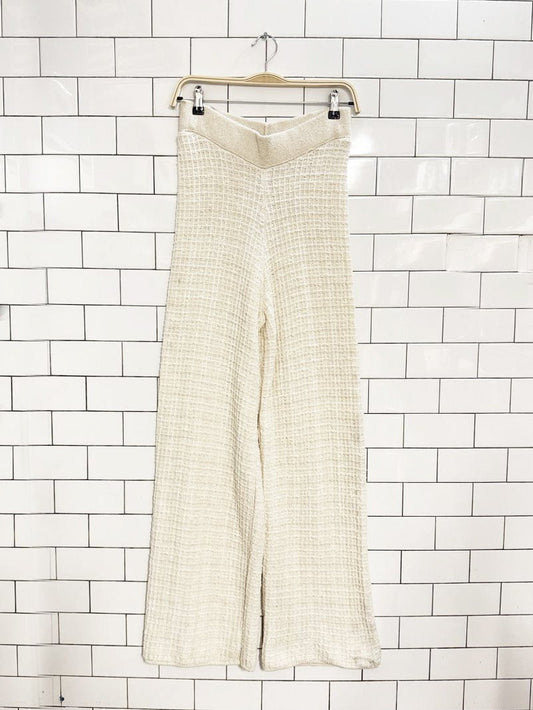 mango gatsby waffle wide leg knit pants - good market thrift store