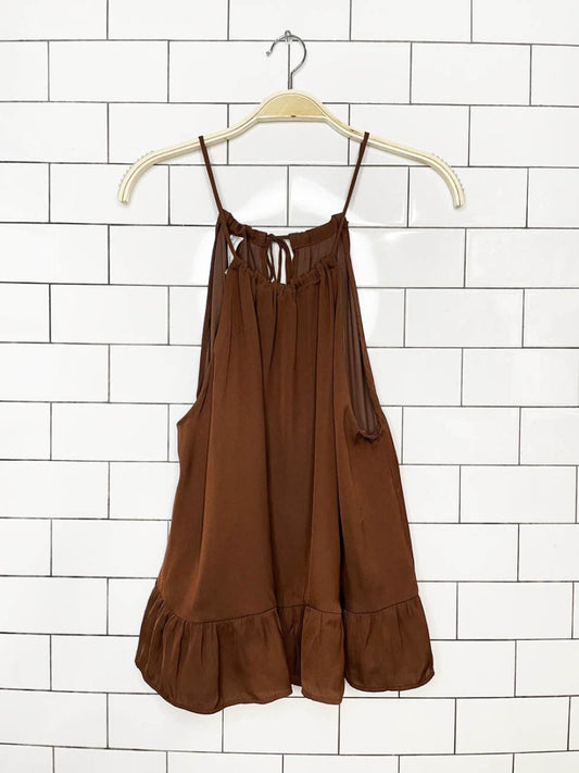 mango halter neck flowy tank blouse - good market thrift store