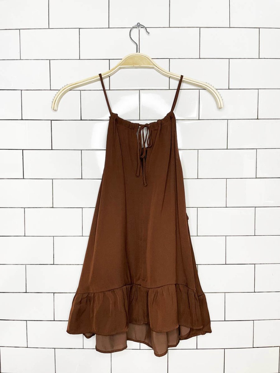mango halter neck flowy tank blouse - good market thrift store