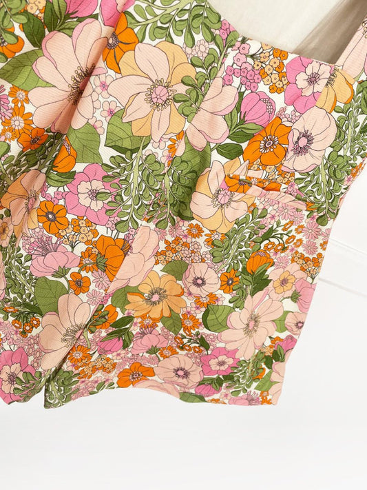 mango retro floral jumpsuit | belly - good market thrift store