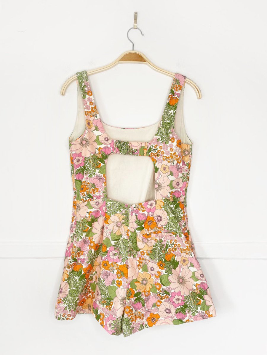 mango retro floral jumpsuit | belly - good market thrift store