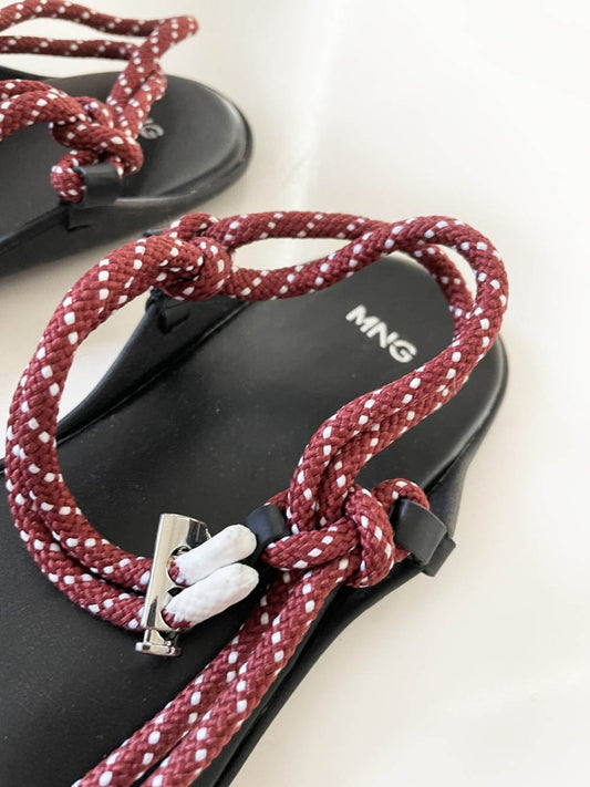mango rope lace up sandal - good market thrift store