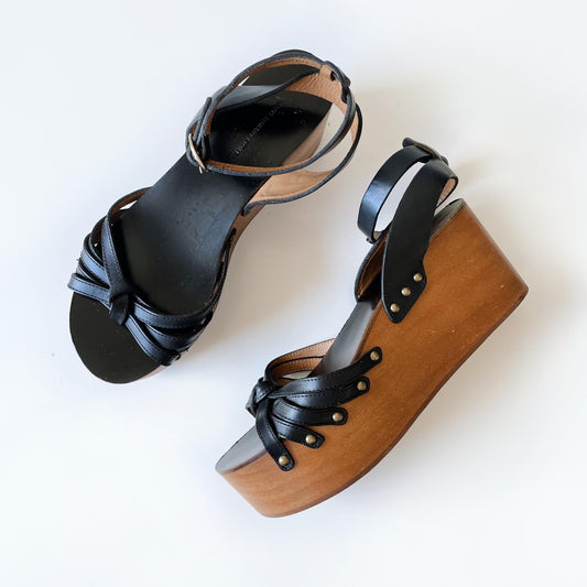 isabel marant étoile zia leather platform sandals