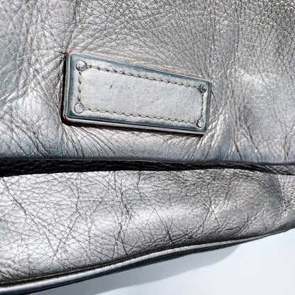 marc by marc jacobs gunmetal leather shoulder bag
