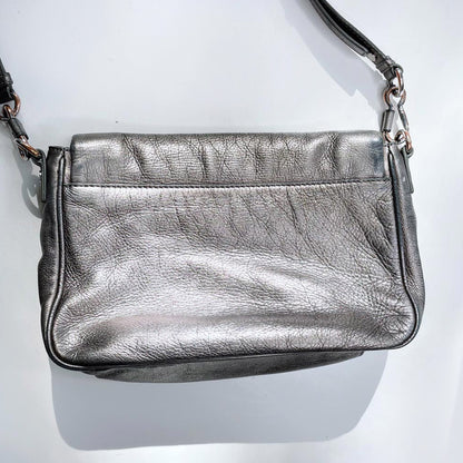 marc by marc jacobs gunmetal leather shoulder bag