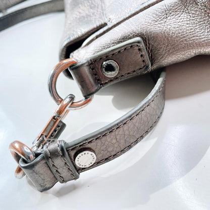marc by marc jacobs gunmetal leather shoulder bag