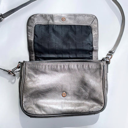 marc by marc jacobs gunmetal leather shoulder bag