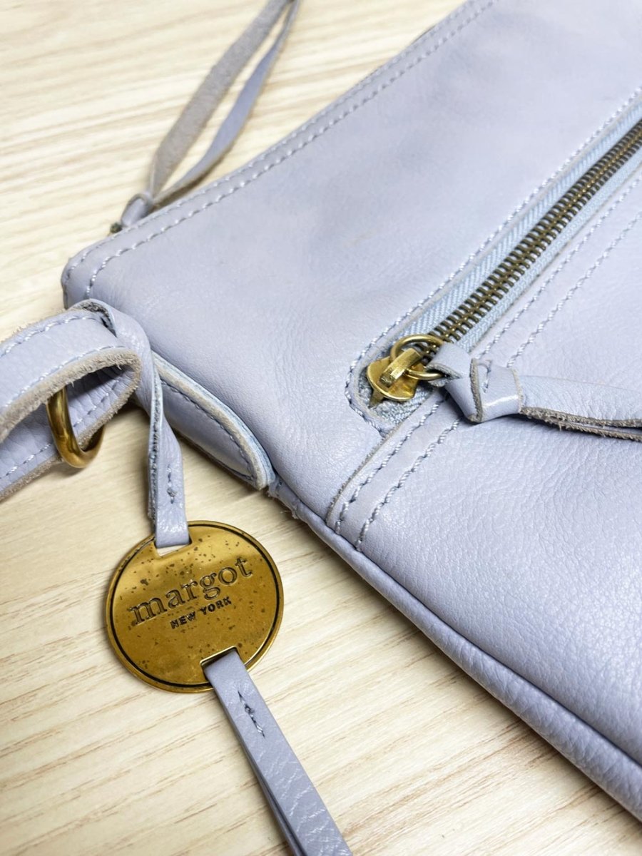 margot butter leather lilac crossbody bag - good market thrift store