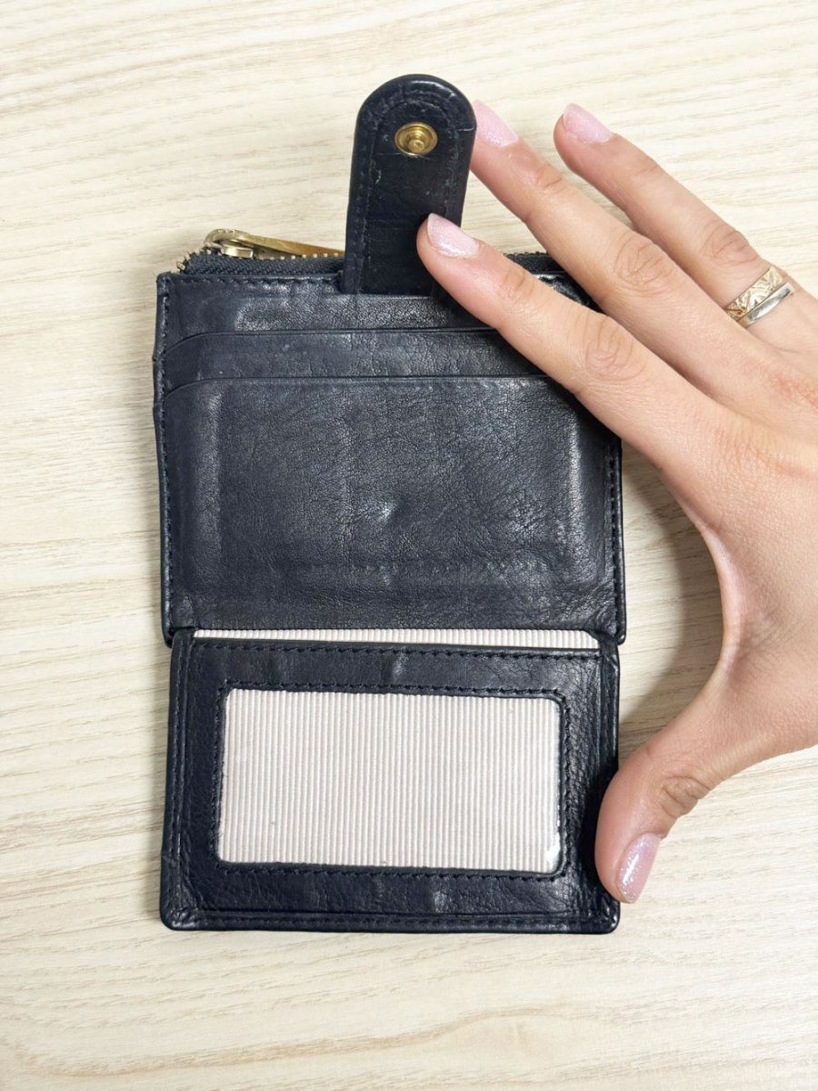 margot soft leather zip card holder wallet - good market thrift store