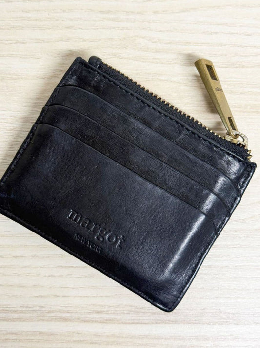 margot soft leather zip card holder wallet - good market thrift store