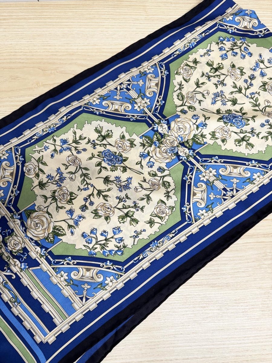 marisol deluna 100% silk scarf | hand-rolled edge - good market thrift store