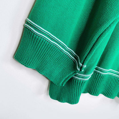 marni intarsia knit green logo cardigan - size 46 EU