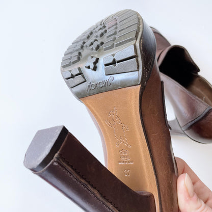 marni heeled leather penny loafer