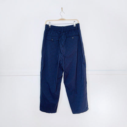 marni x uniqlo blue check wide fit pleated trouser