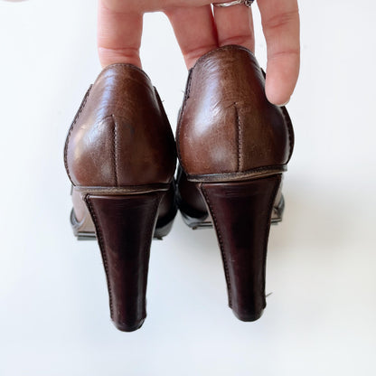 marni heeled leather penny loafer