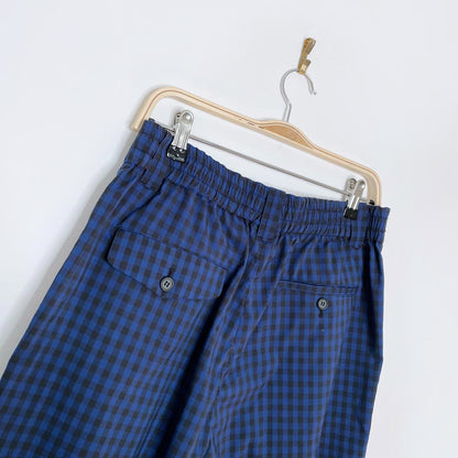 marni x uniqlo blue check wide fit pleated trouser