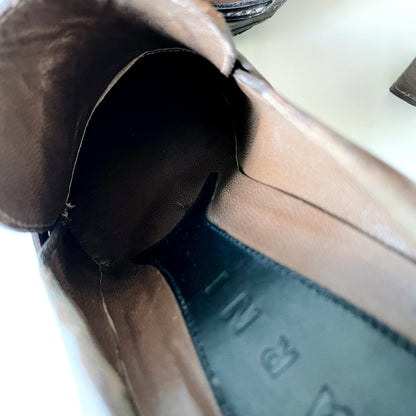 marni heeled leather penny loafer