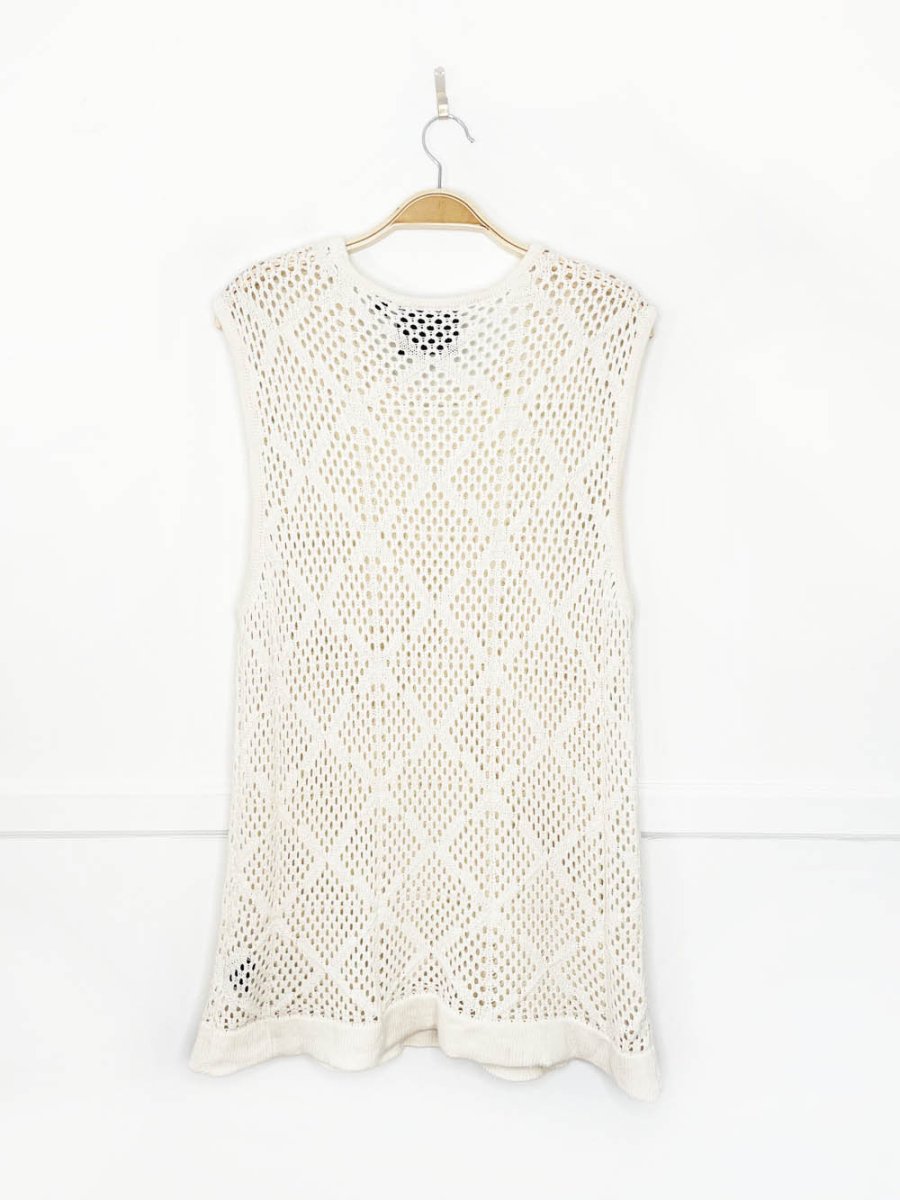 massive luxury edition crochet knit sleeveless top - good market thrift store