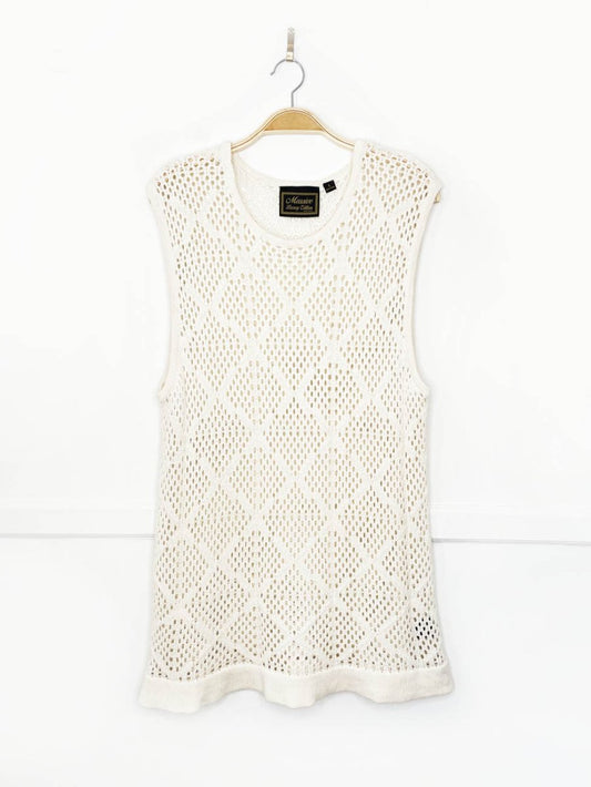 massive luxury edition crochet knit sleeveless top - good market thrift store