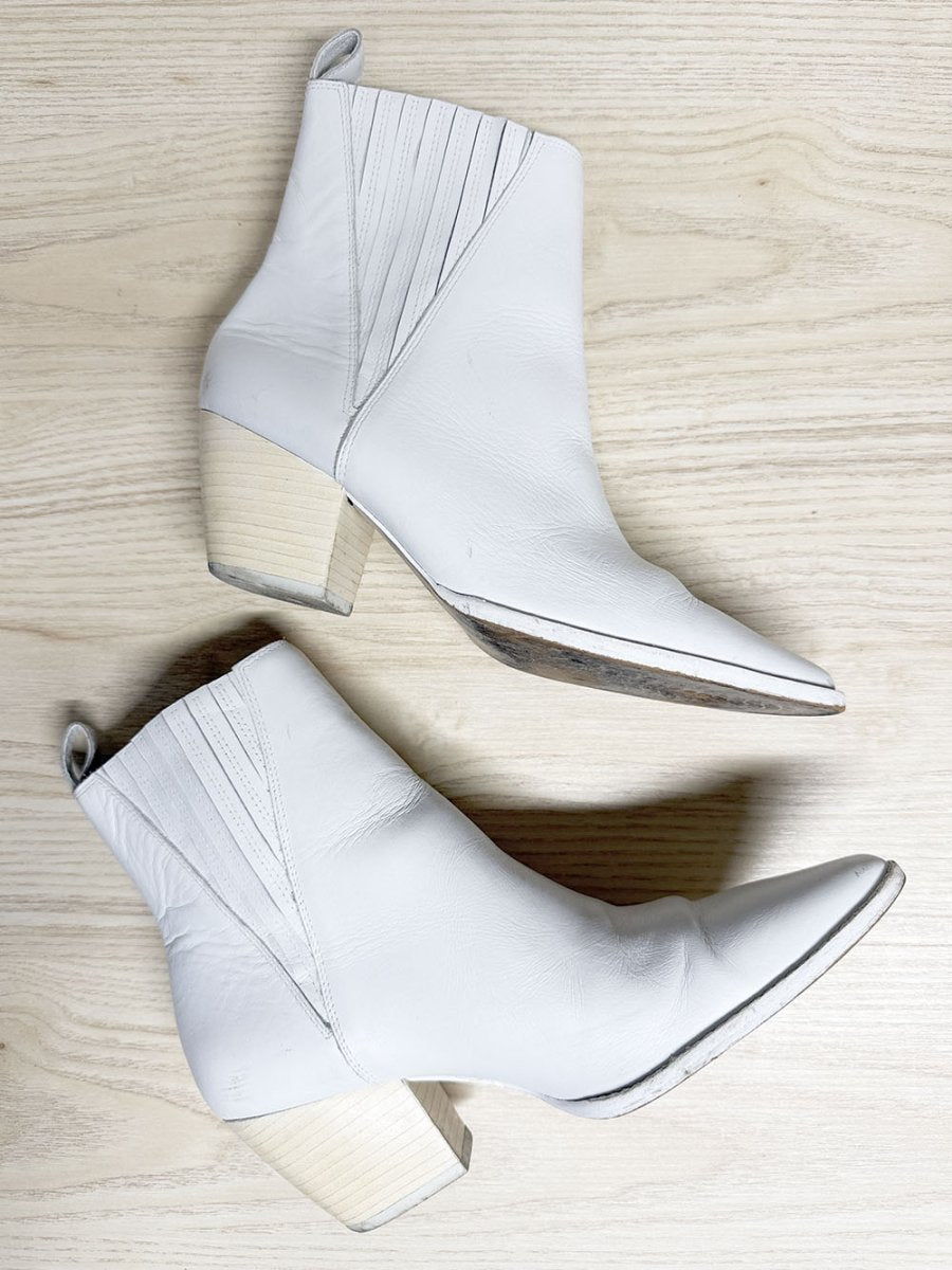 matisse elevation leather pointed toe heeled boot - good market thrift store
