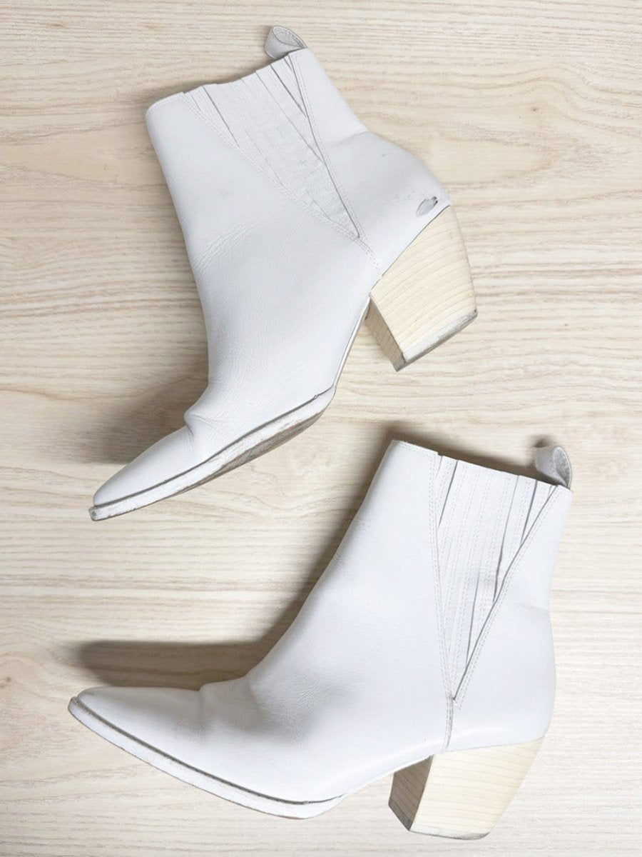 matisse elevation leather pointed toe heeled boot - good market thrift store