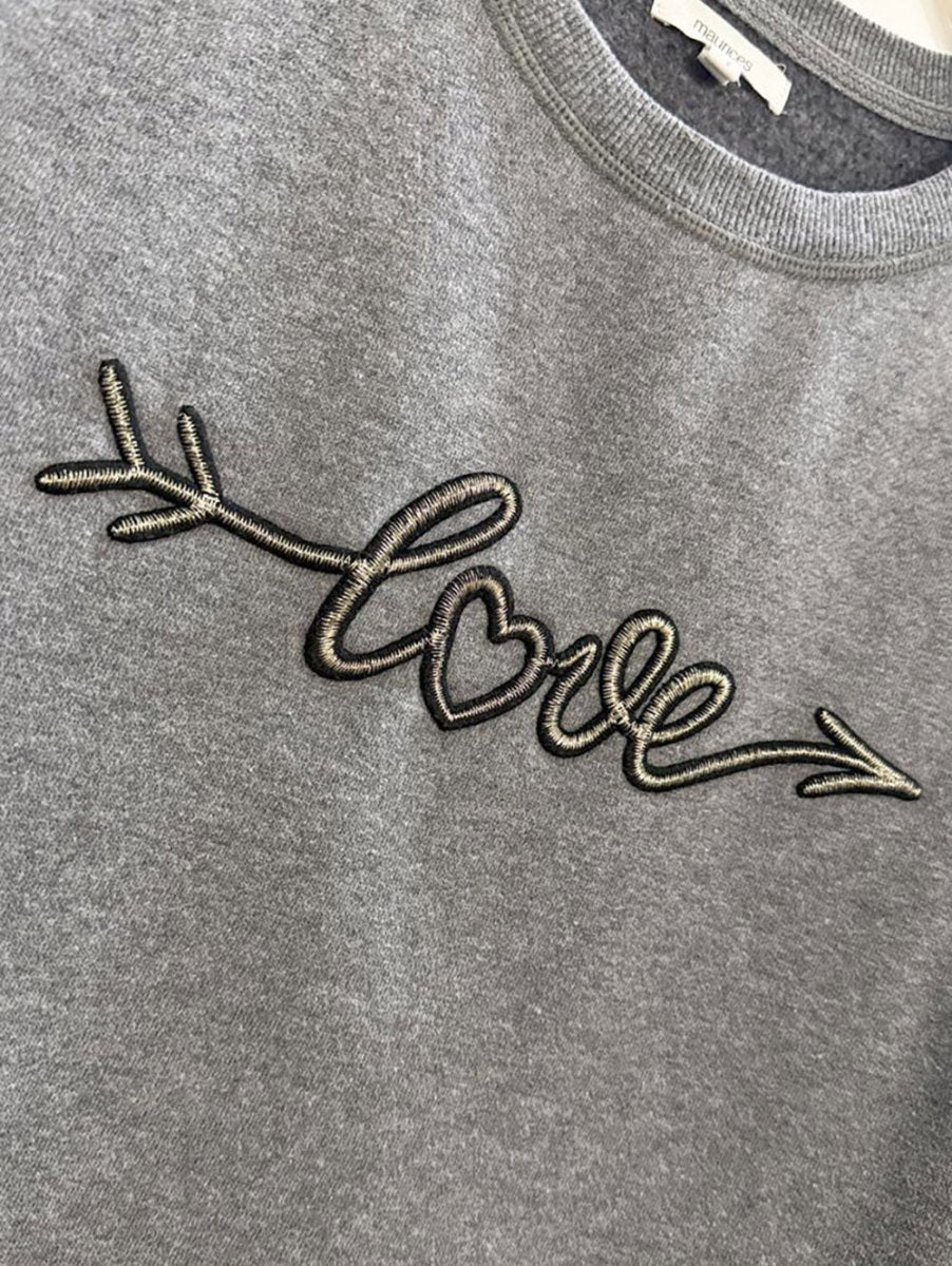 maurice embroidered love sweatshirt - good market thrift store