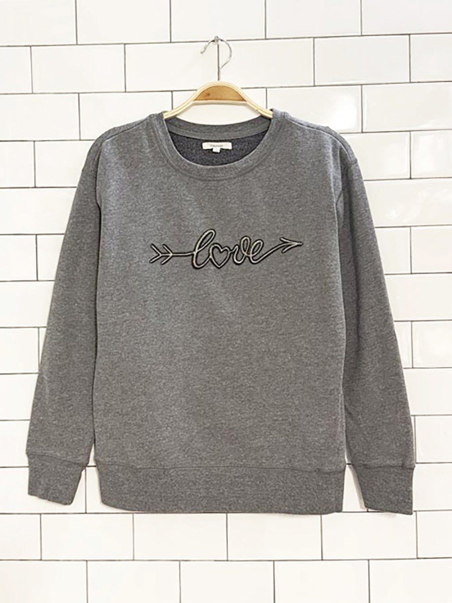 maurice embroidered love sweatshirt - good market thrift store