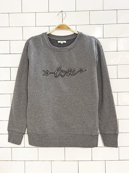maurice embroidered love sweatshirt - good market thrift store