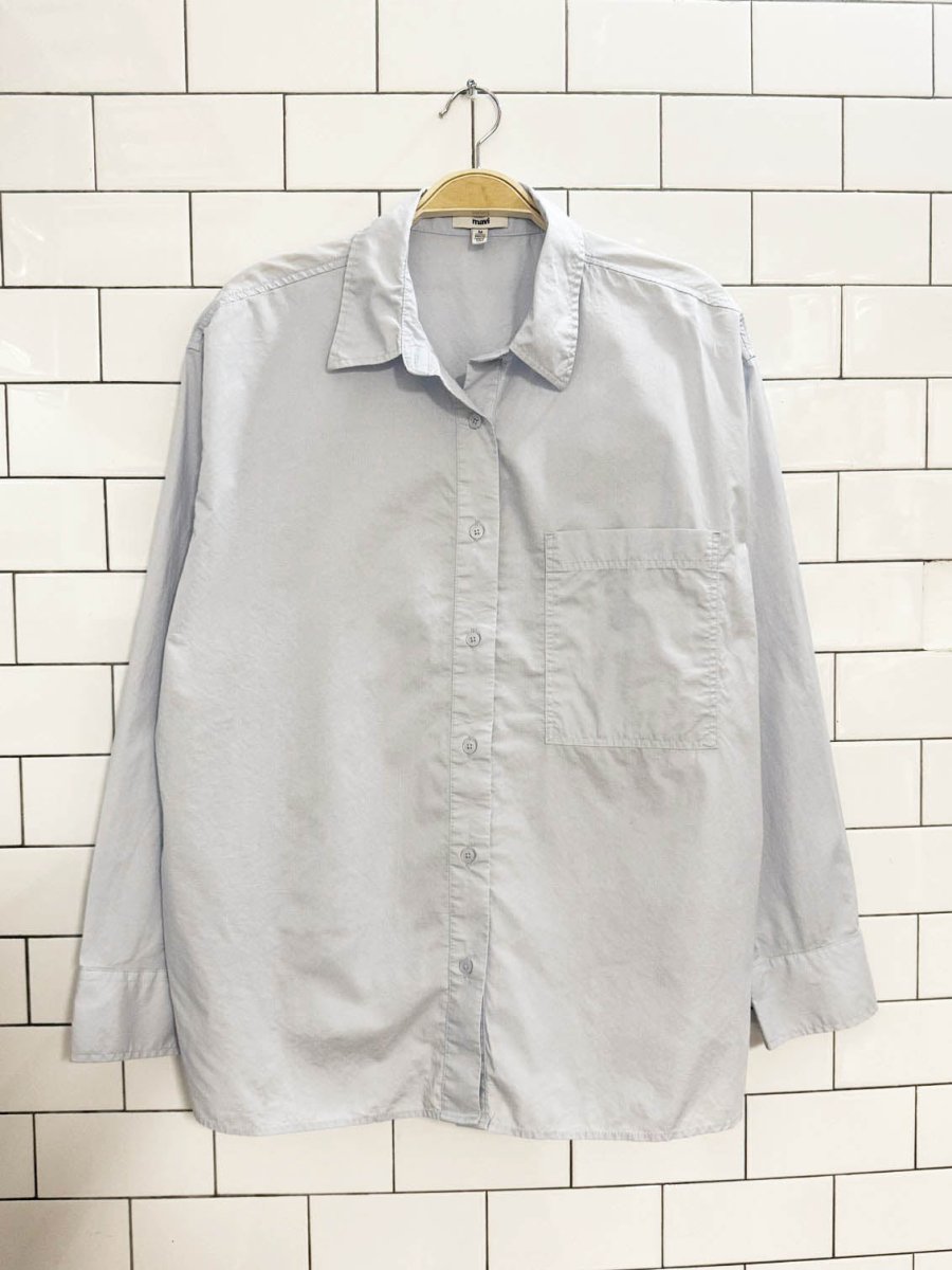 mavi box pleat oversized poplin cotton shirt - good market thrift store
