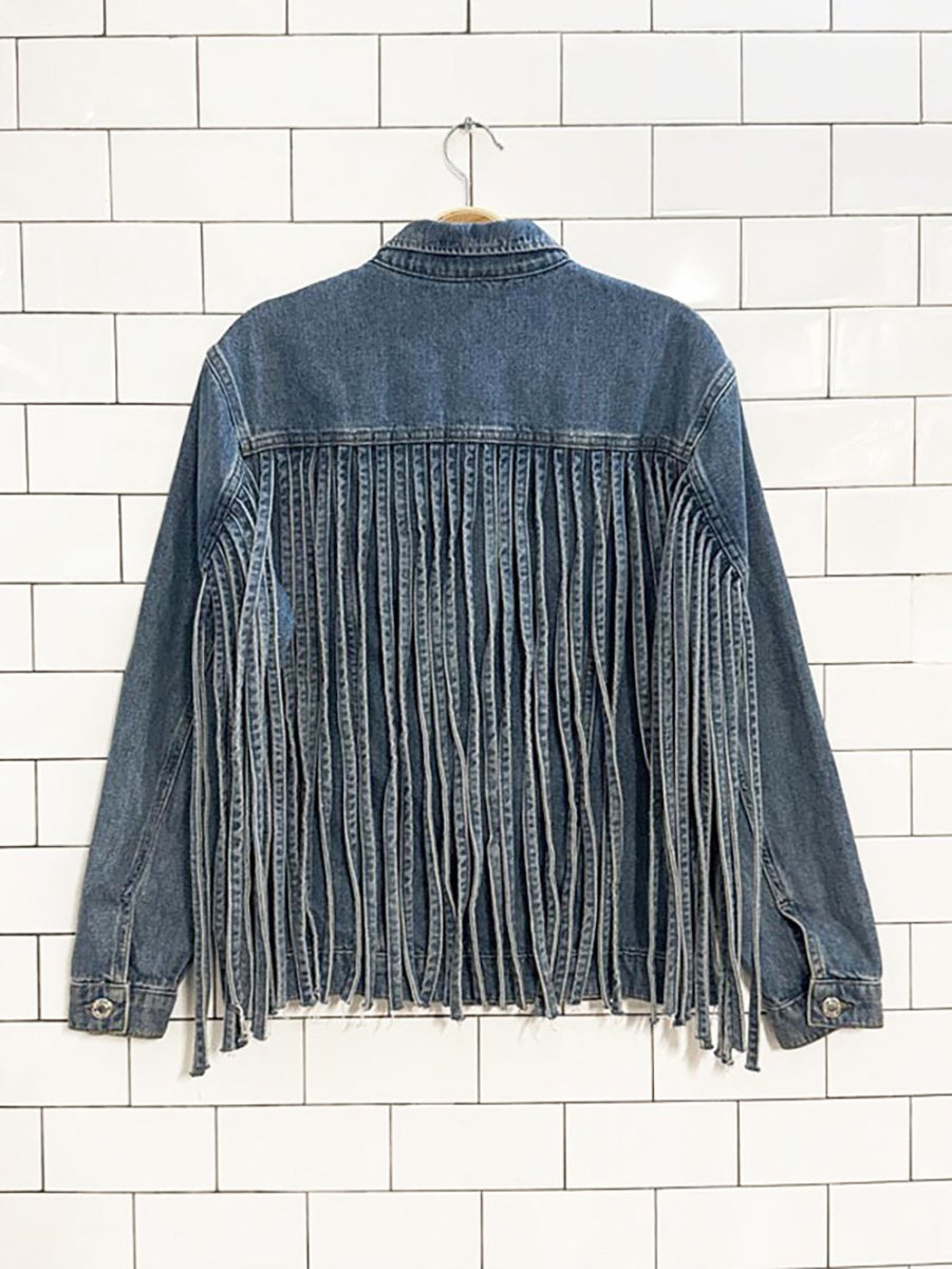 mavi gold western fringe denim rancher jacket - good market thrift store
