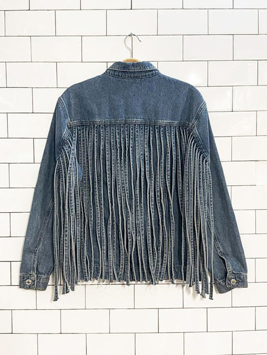 mavi gold western fringe denim rancher jacket - good market thrift store
