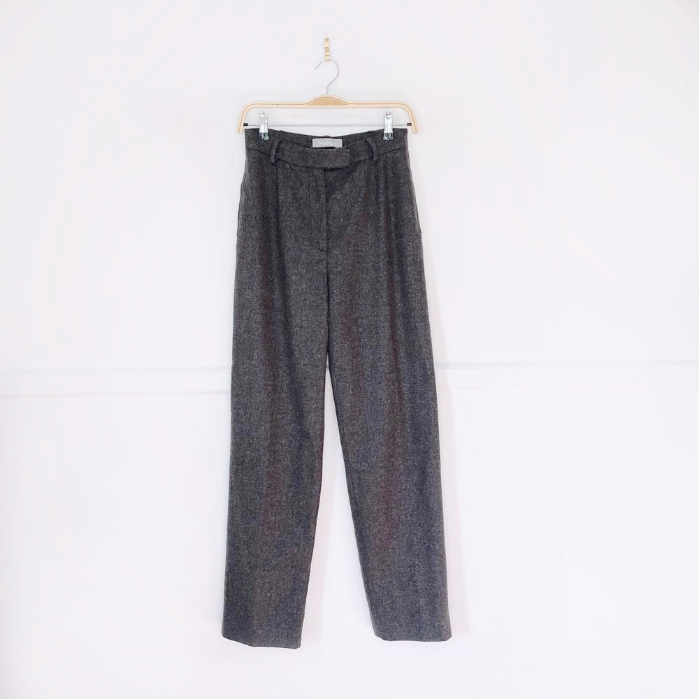 vintage max mara high rise wool-blend trouser