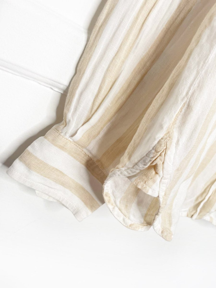 max mara 2025 lari 100% linen striped full button shirt | weekend - good market thrift store