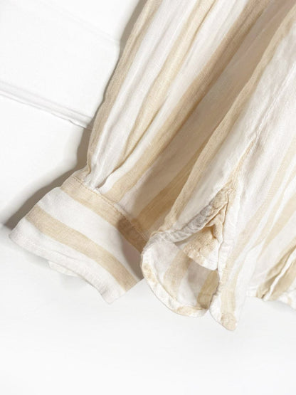 max mara 2025 lari 100% linen striped full button shirt | weekend - good market thrift store