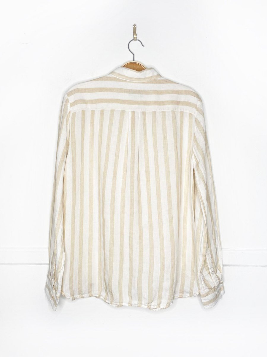 max mara 2025 lari 100% linen striped full button shirt | weekend - good market thrift store