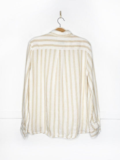 max mara 2025 lari 100% linen striped full button shirt | weekend - good market thrift store