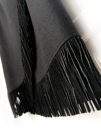 max mara wool - angora suede fringe wrap skirt | made in Italy - good market thrift store