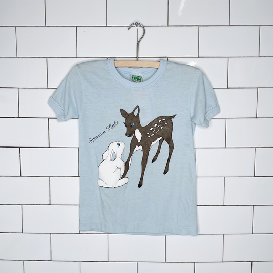 vintage mcleans deer rabbit ringer tee - size 6