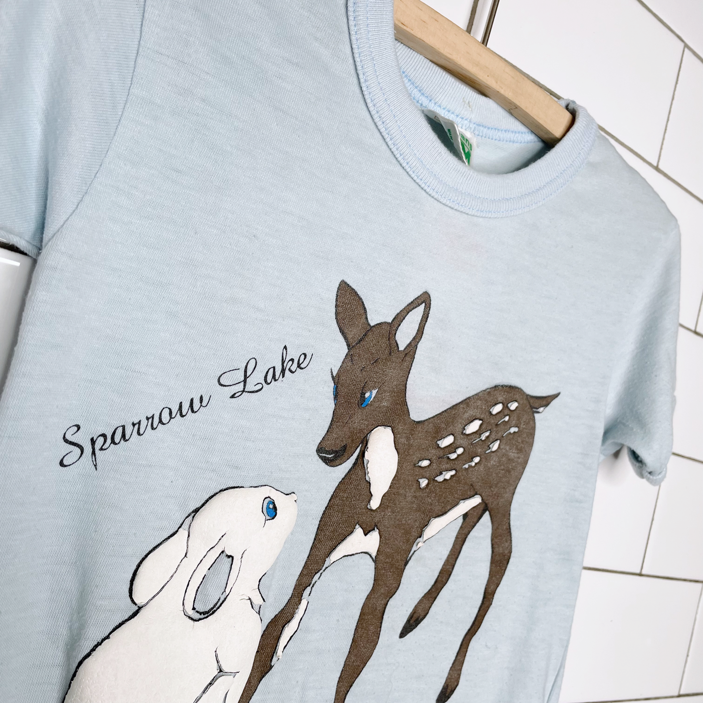 vintage mcleans deer rabbit ringer tee - size 6