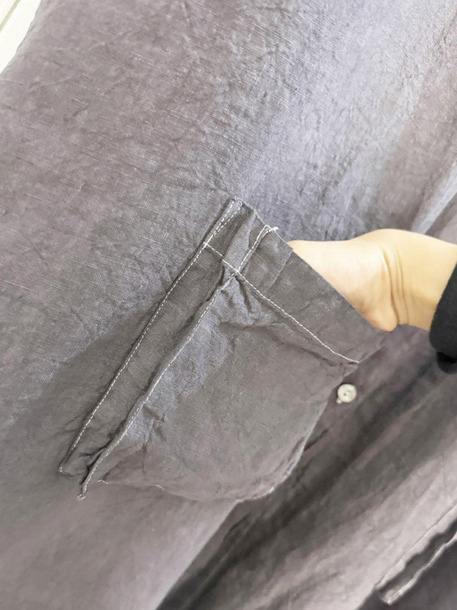 meg by design 100% linen loose fit full button shirt - good market thrift store