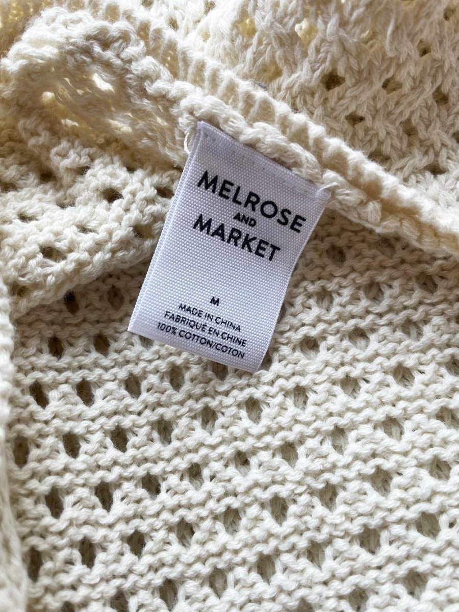 melrose and market crochet knit sleeveless low back midi dress - good market thrift store