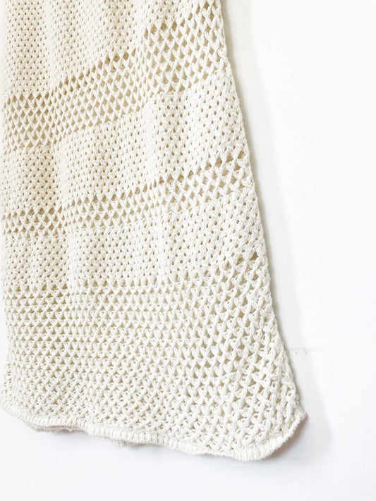 melrose and market crochet knit sleeveless low back midi dress - good market thrift store