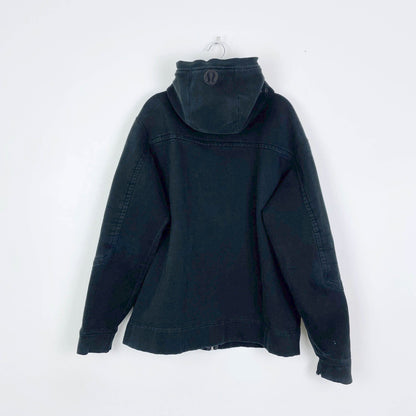 lululemon men's black full zip hoodie - size xl