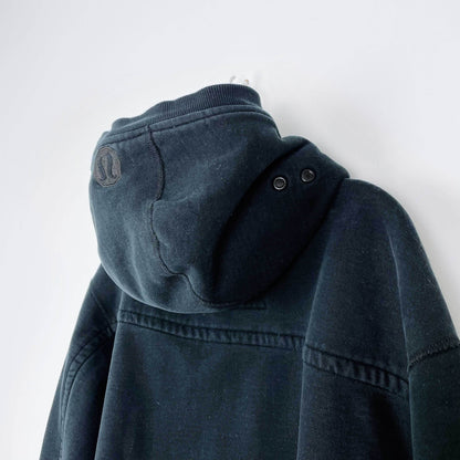 lululemon men's black full zip hoodie - size xl
