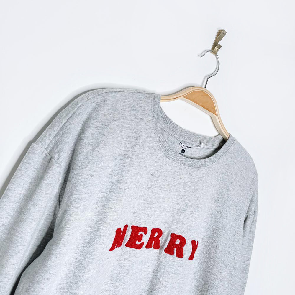 petit lem holiday terry merry sweatshirt