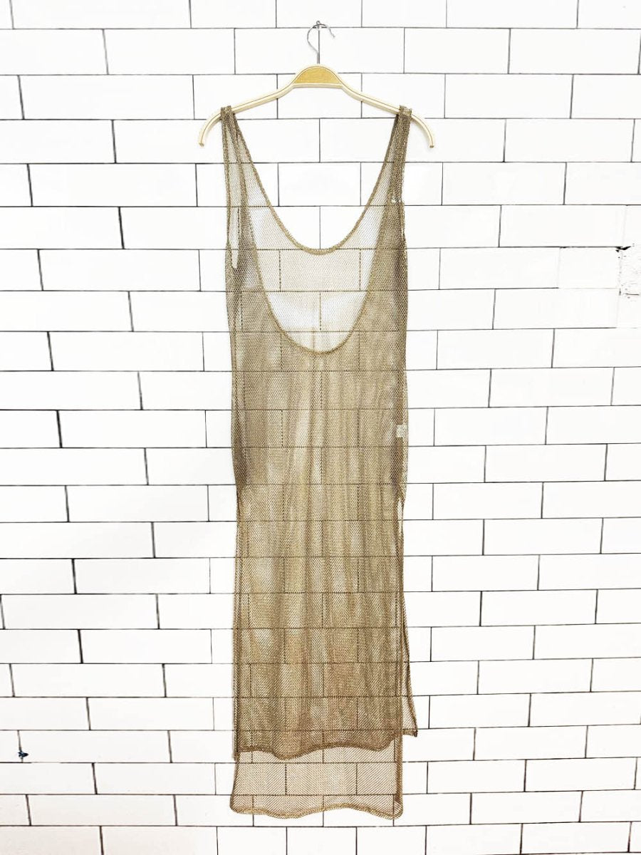 mesh metallic coverup sheer midi maxi dress - good market thrift store