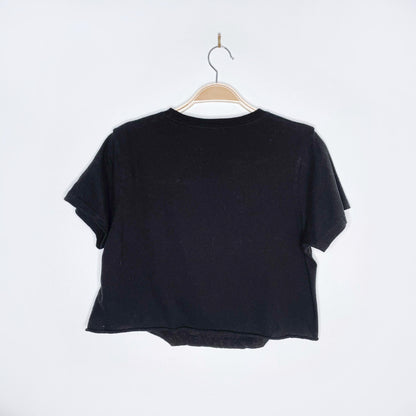 metallica flaming skulls crop tee