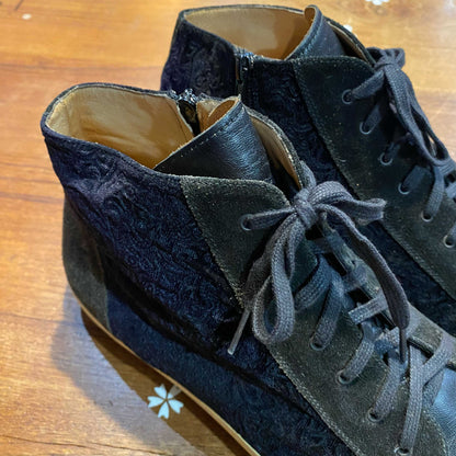 mezlan velvet leather high top sneakers - size 15